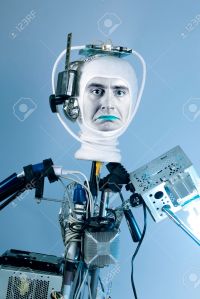 Human cyborg robot for futuristic artificial intelligence imagery